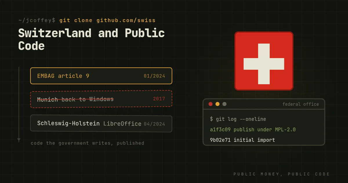 Switzerland Mandates Open Source for Government